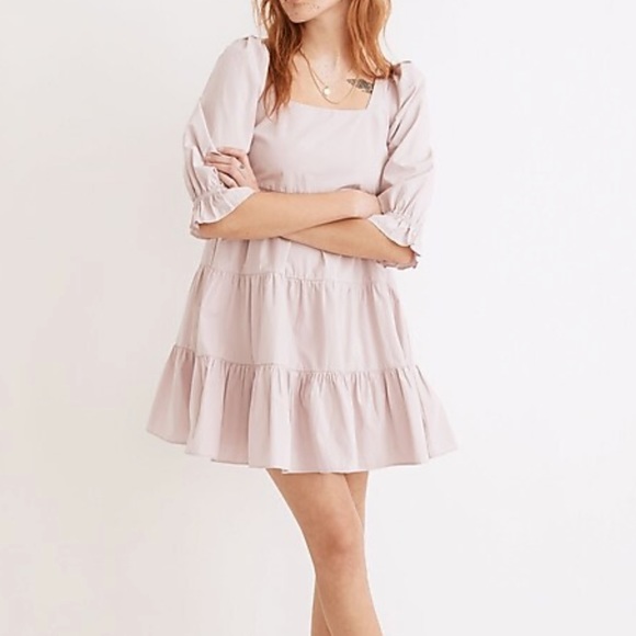 Madewell Dresses & Skirts - Madewell Poplin Lizzie Babydoll Dress. Size 8. Light Pink. Worn once